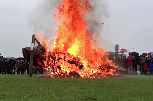 Harrogate Ox Roast on fire