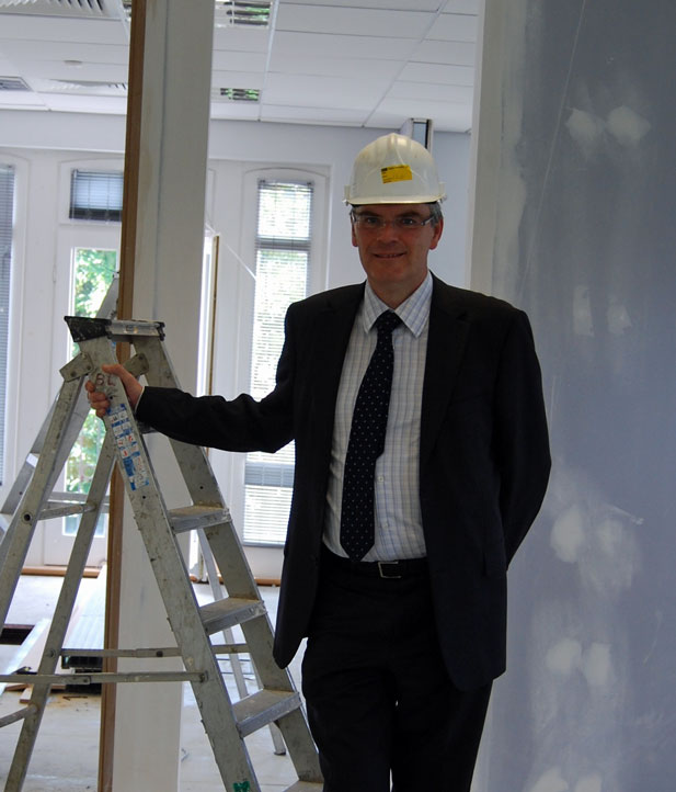 Head of office Martin Holden at Mitre House where extensive renovation work is underway ahead of Saffery Champness’ move later this month.