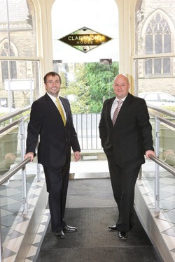 Larson CEO Pete Robinson (left) and MD Martin Pollard (right) at their headquarters at Clarendon House, Harrogate