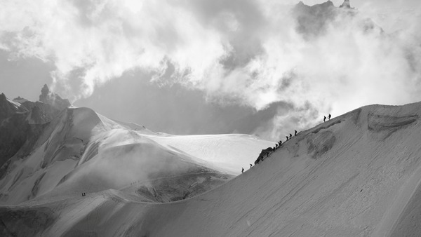 Scaling new heights: Alpine walkers heading up Mont Blanc taken by Mike Morley who has been a member of Knaresborough Camera Club for four years
