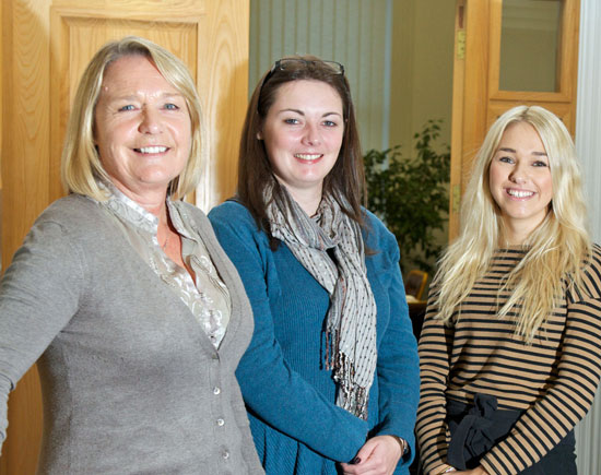 CNG Director (HR) Pam Gibson with some of the new starters, Gemma Barker and Amy Collins.