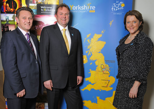 Craig Whittaker Calder Valley MP with Gary Verity and Culture Secretary Maria Miller