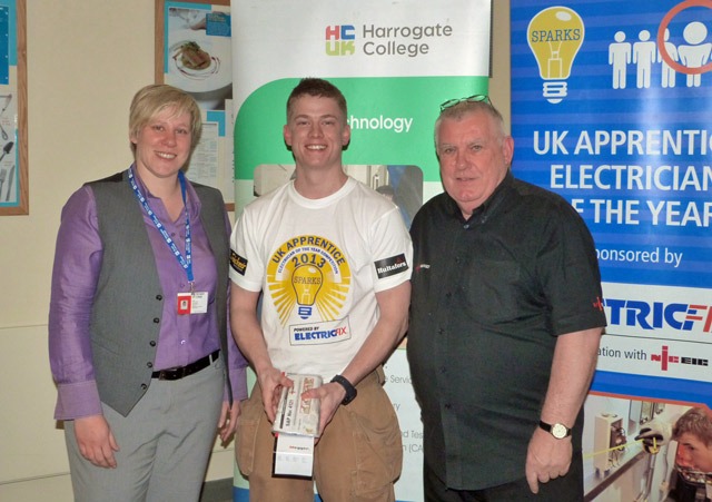 (From L-R: Interim Head of Technology Rachel Nicholls, Apprentice Jacob Graham and competition judge Tony Cable)