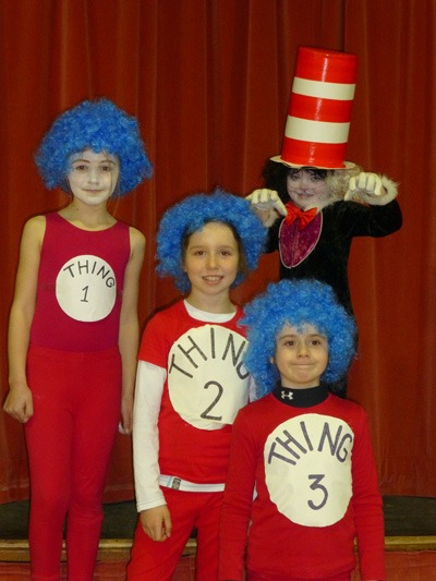 Jessica Jones (Thing 1), Lizzie Dacombe (Thing 2), Martha Dacombe (Thing 3), Cat in the Hat – Leah Osborn
