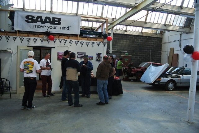 Customers viewing the workshop