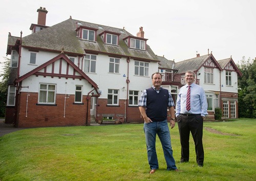 Pictured (L to R) outside the rear of the Bomanji family’s former mansion in Cornwall Road, Harrogate, are new owner, local businessman, Jason Shaw and managing director of Newtons solicitors, Harrogate, Chris Newton, whose law firms completed conveyancing in only seven hours Pictured (L to R) outside the rear of the Bomanji family’s former mansion in Cornwall Road, Harrogate, are new owner, local businessman, Jason Shaw and managing director of Newtons solicitors, Harrogate, Chris Newton, whose law firms completed conveyancing in only seven hours