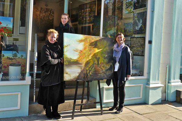 Artist Tamara Lawson and Janieve Lawson with Louise Hanen from Acorn