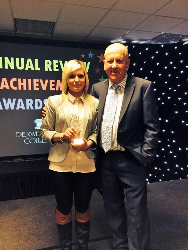 Carla Hainsworth & Sir Bob Murray at the Derwentside College Awards
