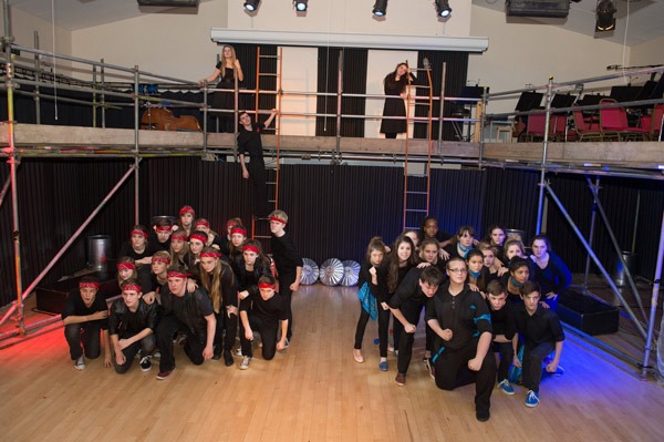 The whole cast of West Side Story, students from years 8 to 13 of Harrogate Grammar School