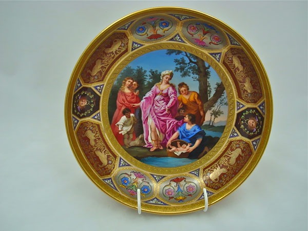 John Newton will bring along a very fine Vienna porcelain bowl exquisitely painted with an allegorical scene depicting "The Finding of Moses". Made circa 1870 this will cost £2895