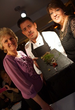 Recipe for success…(from left) Anne Wells, events and fund-raising manager of the Carers’ Resource; Darren Gladman, head-chef and proprietor of The Square; and Andrea Trimmer, President of Soroptimist International of Harrogate and District, celebrate the launch of the restaurant’s new charity dish.
