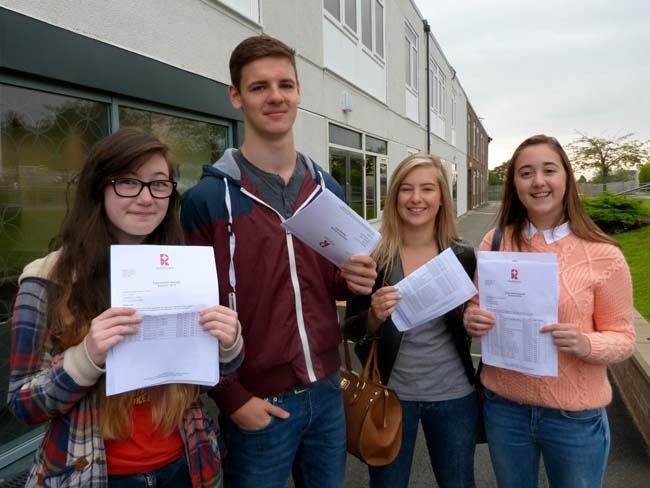 Rossett School students Meg Terzza (5A, 2A*), Jack Firth (4A, 3A*), Jess Umpleby (A*, 3A, 4B) and Samantha Moody (4A, 5B) will all be starting A level courses in September.