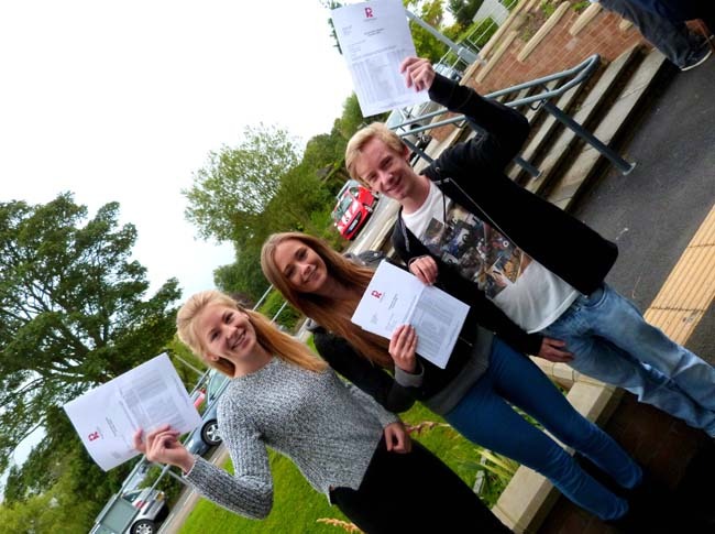 Lorna Roberts, Amber Phillips and Alex Dallas will all be going on to sixth form after getting their GCSE results at Rossett School