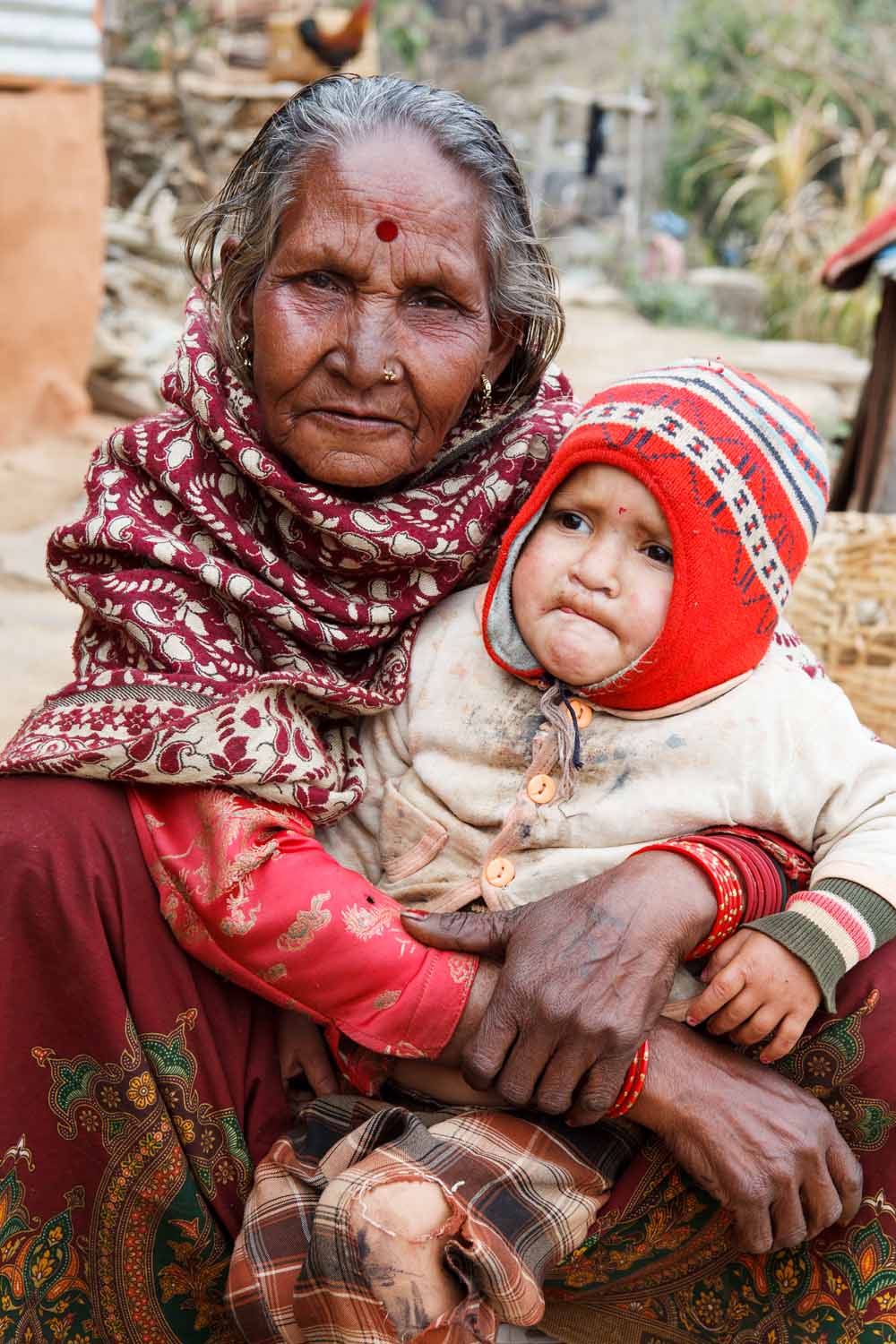 Lady and her grandson in the Panchamul Valley
