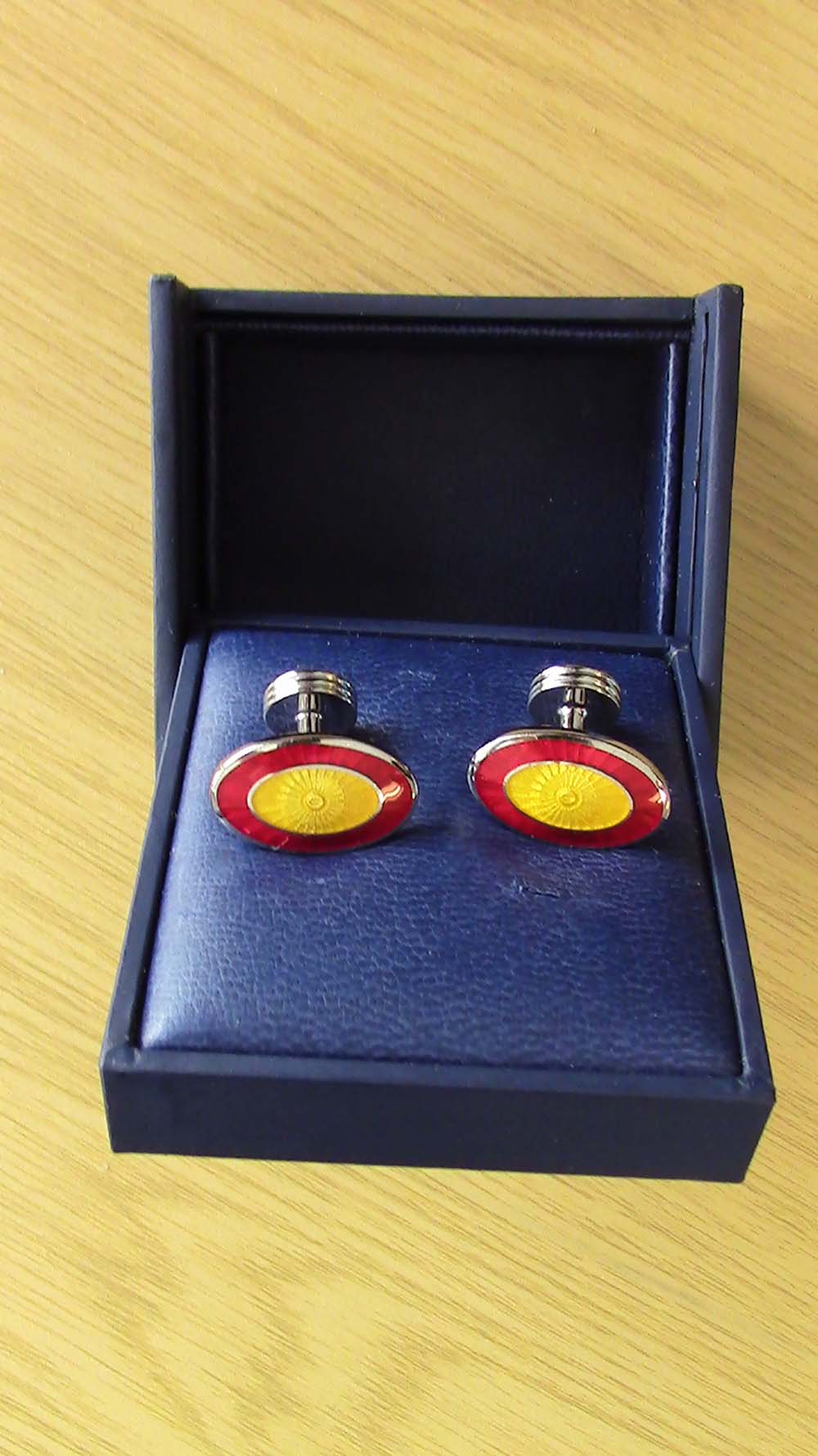 cufflinks red and yellow