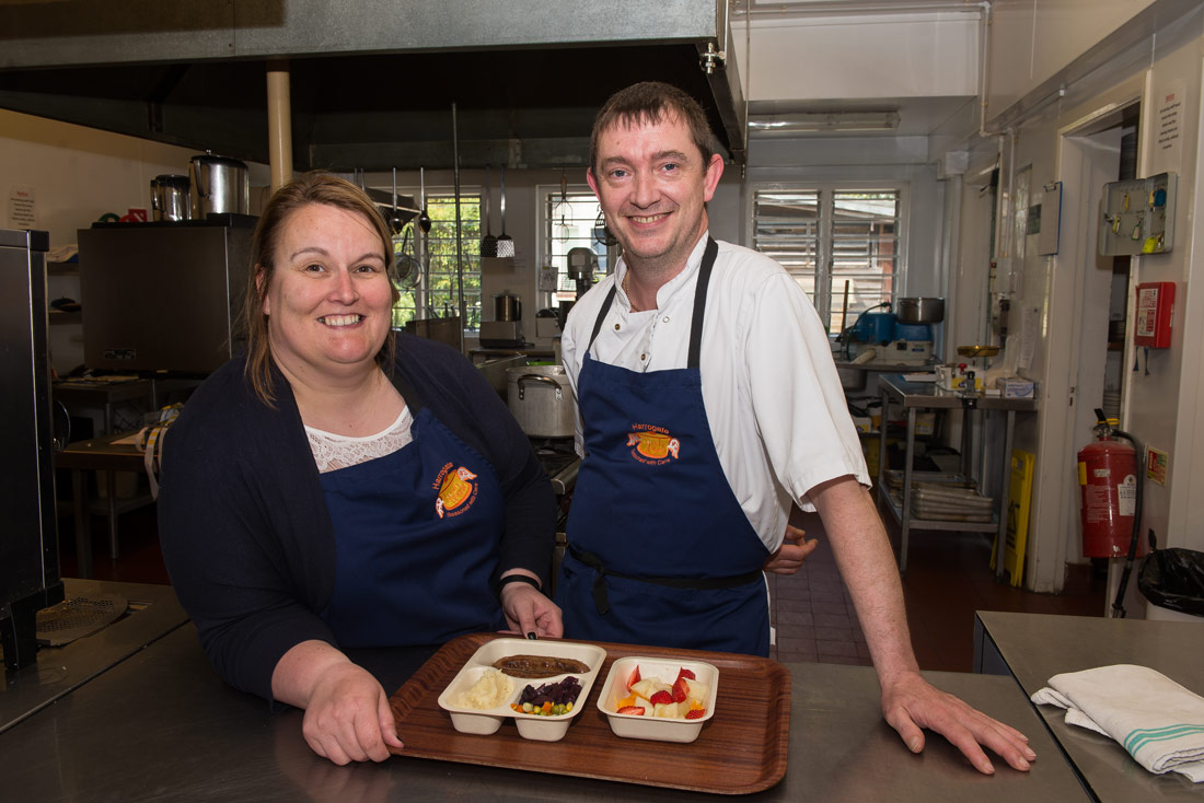 Catering manger, Gill Thrush with Head Chef, Gary Cooper