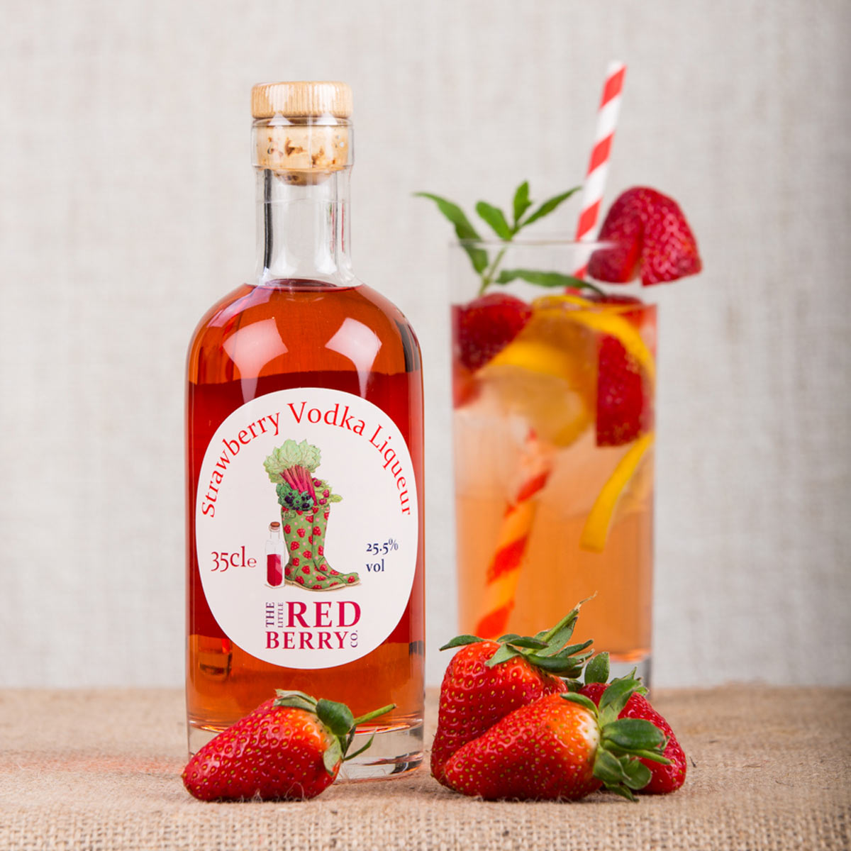 The Little Red Berry Company's award winning Strawberry Vodka Liqueur