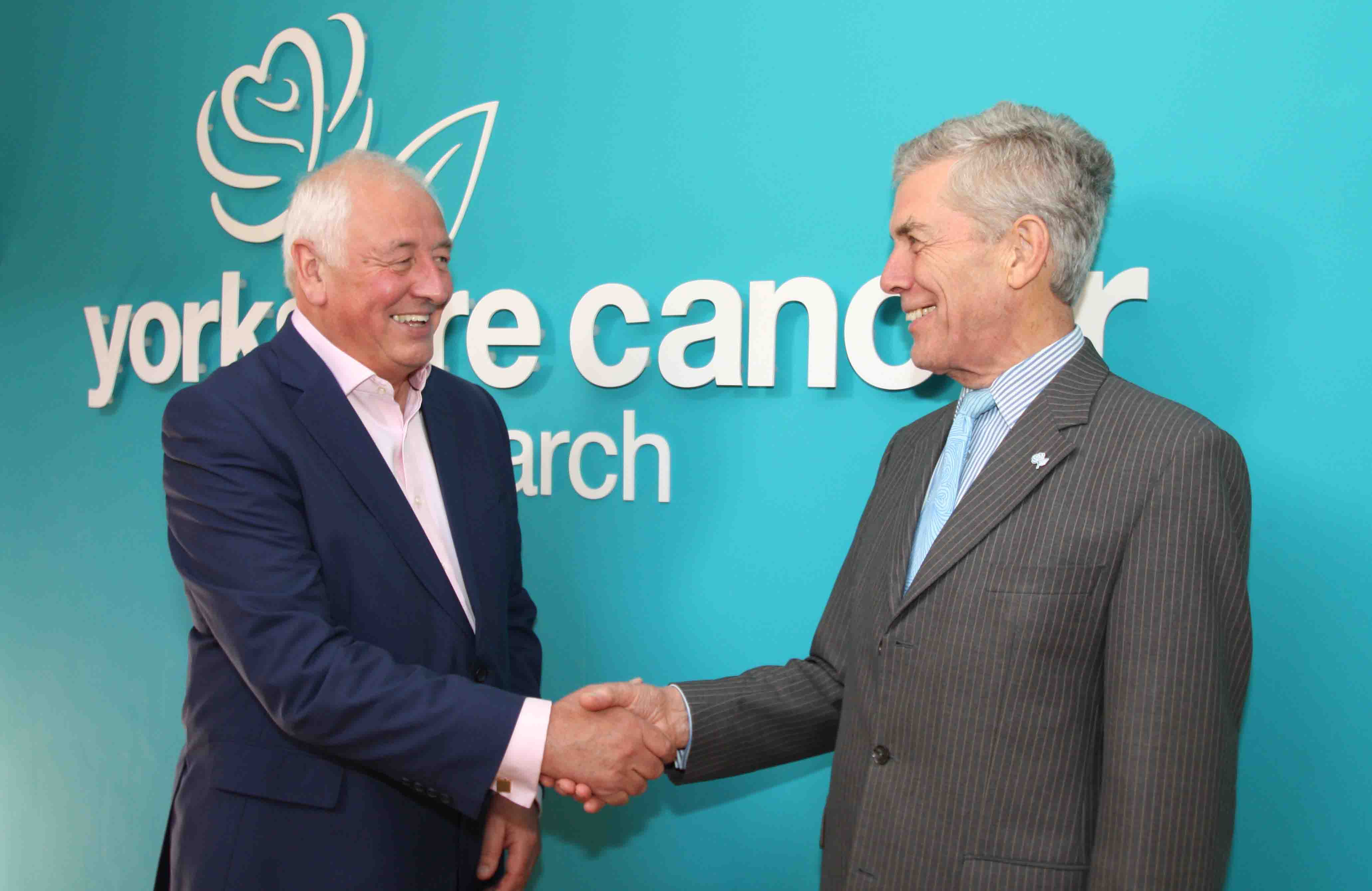 Outgoing Chairman Professor Anthony Robards OBE with new Chairman Graham Smith, founder of Goldsborough Healthcare plc and former managing director of BUPA Care Services