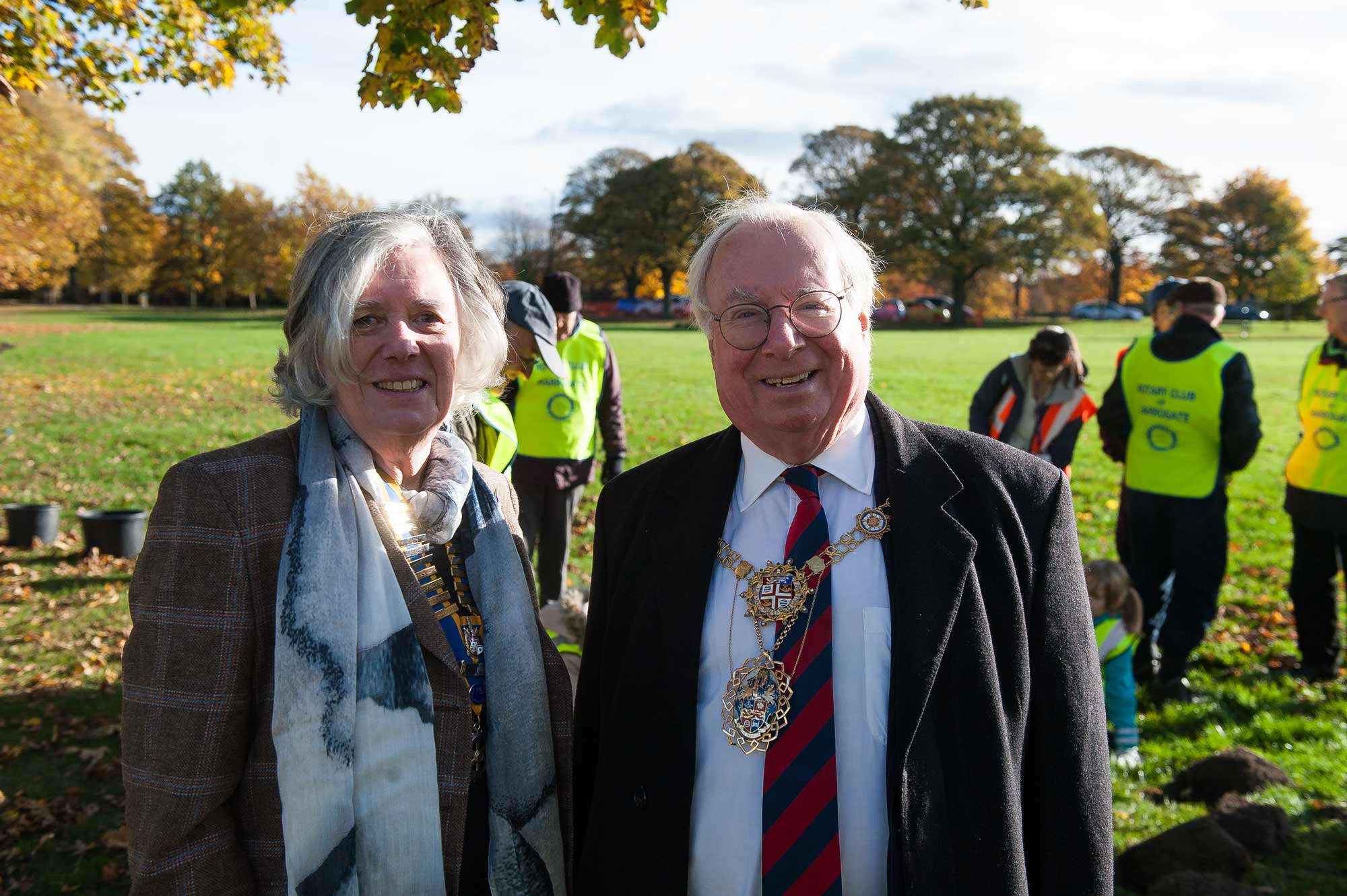 Harrogate Rotary Club President, Margaret-Ann De Courcey-Bayley with the Mayor of Harrogate, Nick Brown