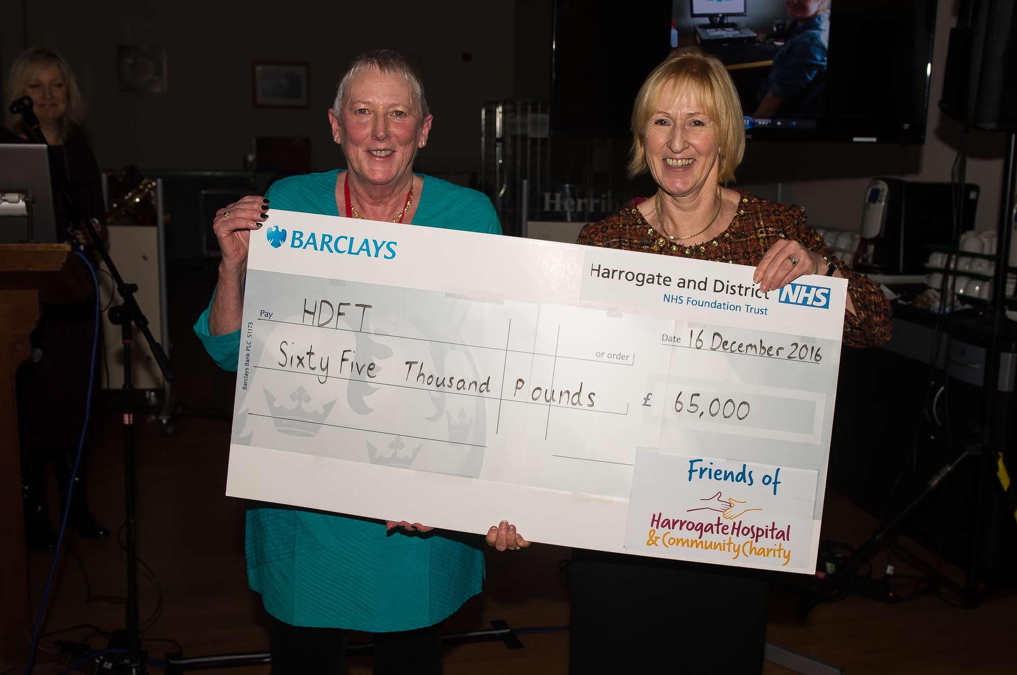 Harrogate District Foundation Trust was given a cheque by the Harrogate Hospital & Community Charity