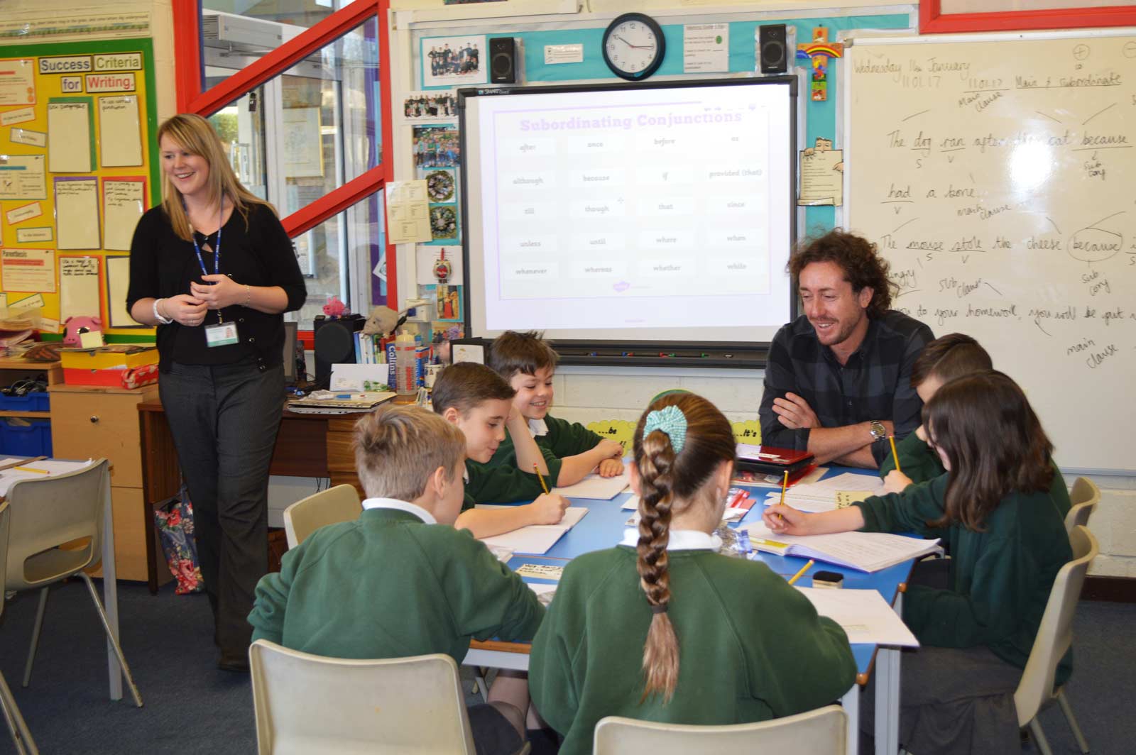 Cricketer Ryan Sidebottom visited pupils at Fountains CE Primary School