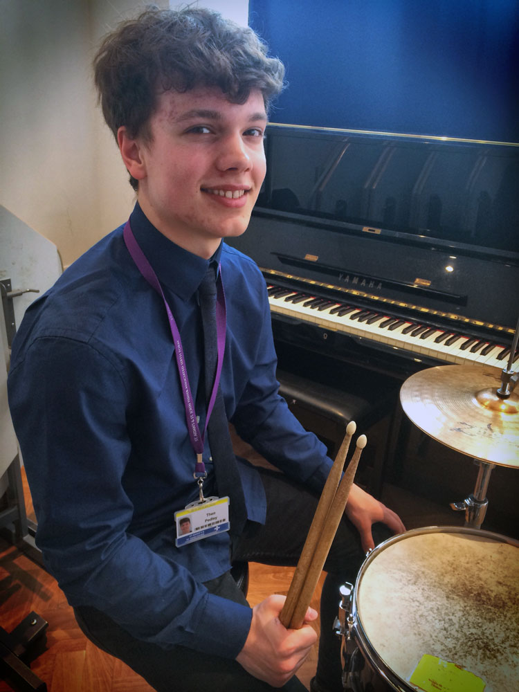 Theo Pedley, a Year 12 St Aidan's and St John Fisher Associated Sixth Form student, won the title of Young Musician of the Festival 2017 at the Harrogate Competitive Festival of Music