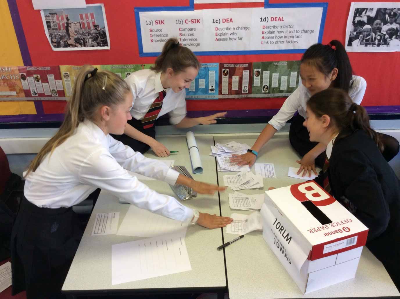 Year 8 vote counters in action.