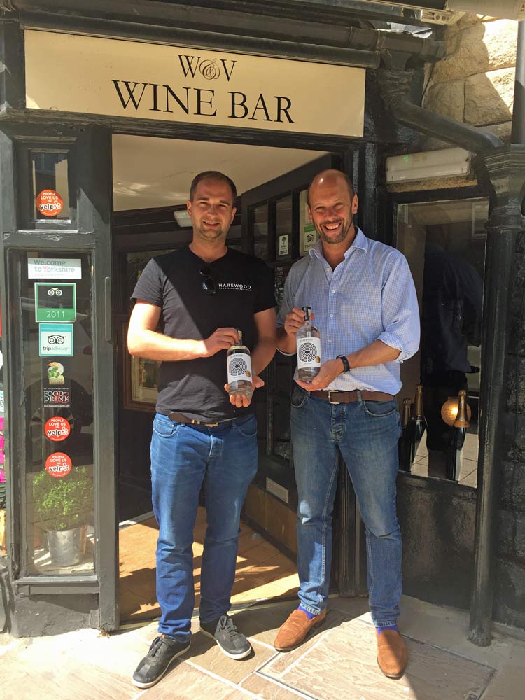 Eddy Lascelles (left) and David Straker with some bottles of the gin
