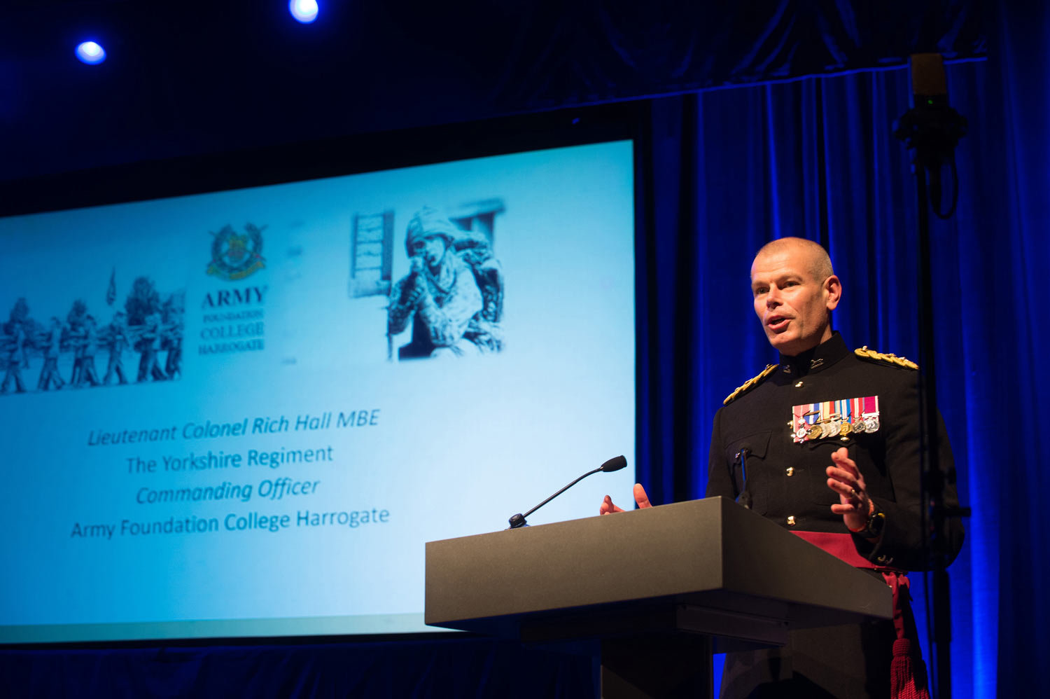 On the night, Lieutenant Colonel Richard Hall MBE, Commanding Officer of The Harrogate Army Foundation College