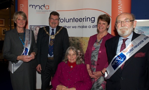 Libby Wade, The Mayor of Harrogate, Les Ellington, Barones Masham of Ilton, Mayoress of Harrogate, Christine Ellington, and Alan Bennet  