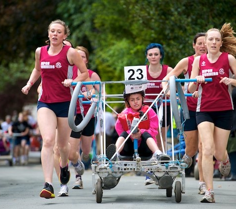 The Great Knaresborough Bed Race 2012 - winning girls