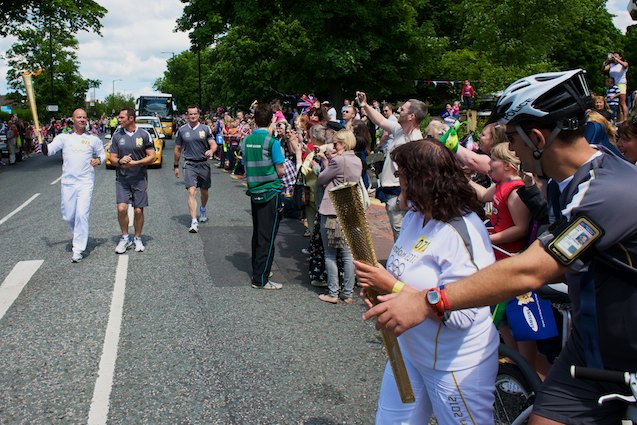 Carol Newman waiting for the flame