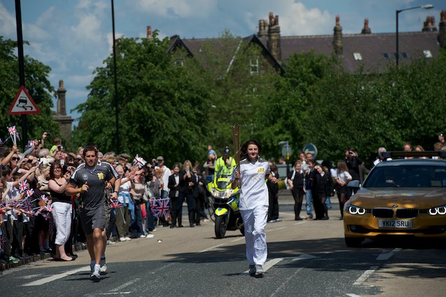 Megan Smith runs onto the Stray in Harrogate