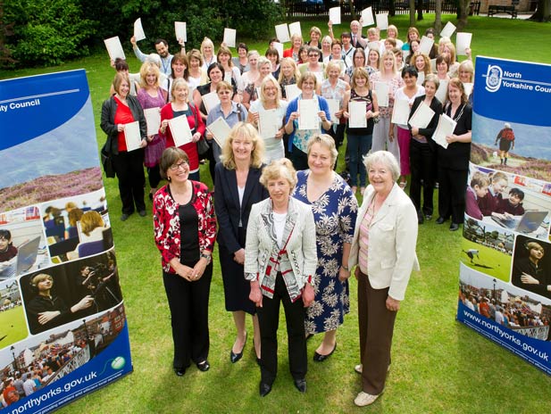 North Yorkshire’s dementia champions with County Councillor Clare Wood (front) and (left to right second row) Jan Cleary ( Strategic Commissioning Manager for Health and Adult Services), AnneMarie Lubanski Assistant Director for Adult Social Care Operations); Helen Taylor Corporate Director and County Councillor Shelagh Marshall, North Yorkshire’s Older People’s Champion North Yorkshire’s dementia champions with County Councillor Clare Wood (front) and (left to right second row) Jan Cleary ( Strategic Commissioning Manager for Health and Adult Services), AnneMarie Lubanski Assistant Director for Adult Social Care Operations); Helen Taylor Corporate Director and County Councillor Shelagh Marshall, North Yorkshire’s Older People’s Champion