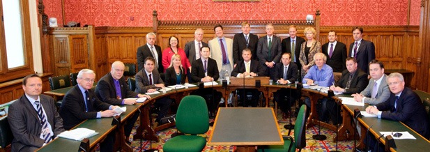 From L-R seated, Jason McCartney MP, Martin Vickers MP, Bishop of Ripon and Leeds, Karl Milner, Director, External Affairs & Communication, Leeds Teaching Hospital's Trust, Sharon Cheng, Director of the charity, Jon Arnold, parent and Trustee, Stuart Andrew MP, Kevin Watterson, Surgeon, Cllr John Illingworth (Joint HOSC), Steven Courtney (Joint HOSC), Nigel Adams MP, Andrew Jones MP