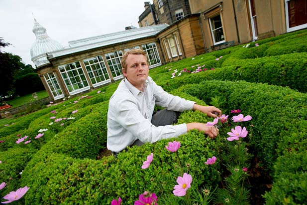 Green-fingers.....head gardener Richard prepares the usually private Nesfield gardens, which will be open to visitors to the fete alongside guided tours