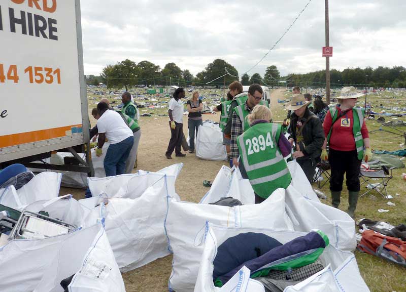 Camping equipment around the truck