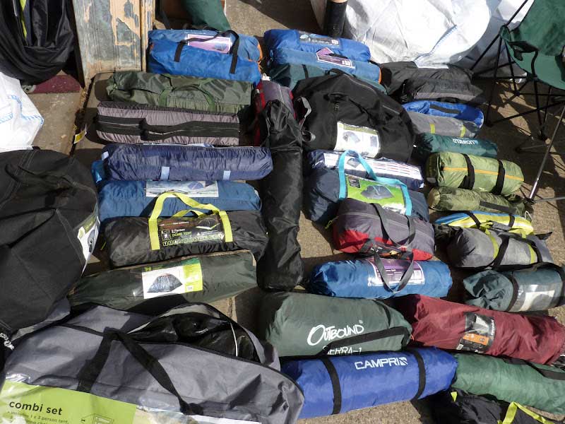 Some of the tents collected Some of the tents collected