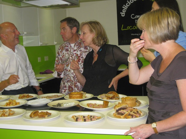 Judging the deliciouslyorkshire fodo and drink awards. From left to right: Tim Gittins – International Wine and Food Society, Nigel Barden - BBC Radio 2 foodie, Elaine Lemm – food writer and former chef, Alison Sawyer – Local sourcing and technical manager, ASDA and Jane Chamberlain – food and drink expert, Cicada Communications, Harrogate