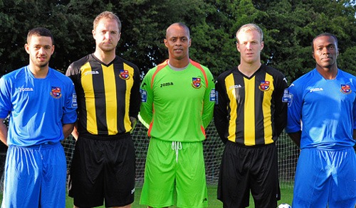 Modeled by Luke Dean, Alan White, Jose Veiga, Shane Killock and Chib Chilaka, this new campaign sees the return of the favourite black and yellow strips as the home kit with a lovely blue being the away strip