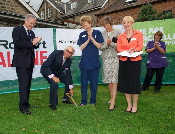 Andrew Jones, MP for Harrogate & Knaresborough, Sir Robert Ogden, Tricia Feber, Cancer Nurse, the Countess of Halifax, President of Macmillan Cancer Support and Sandra Dodson, Chairman of Harrogate and District NHS Foundation Trust