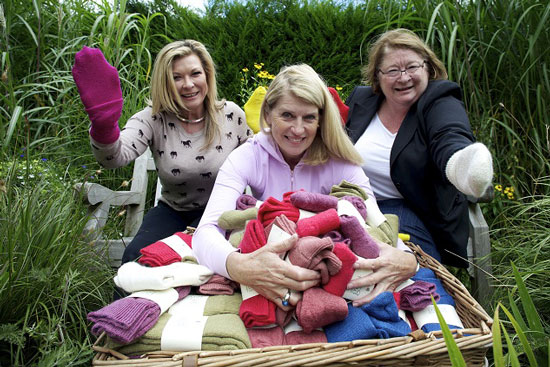 Claire King, Selina Scott and Rosemary Shrager at RHS Harlow Carr gardens