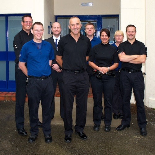 Chief Constable Tim Madgwick (centre) with some of the Harrogate Safer Neigbourhood