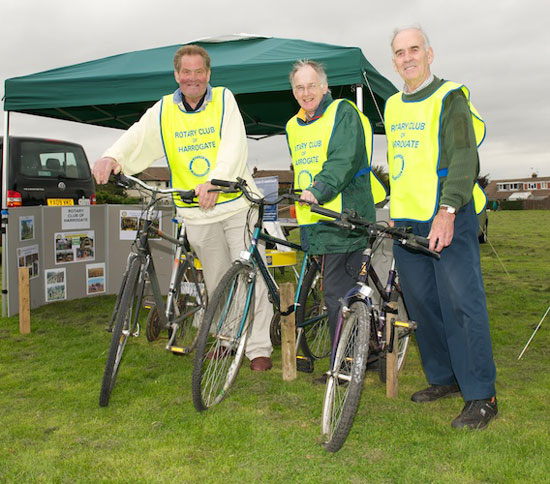 Tony Hill, Maurice Bull and Bob Richardson supporting the event from the Harrogate Rotary Club