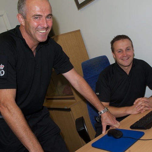 Chief Constable Tim Madgwick with PC Graham Frostick