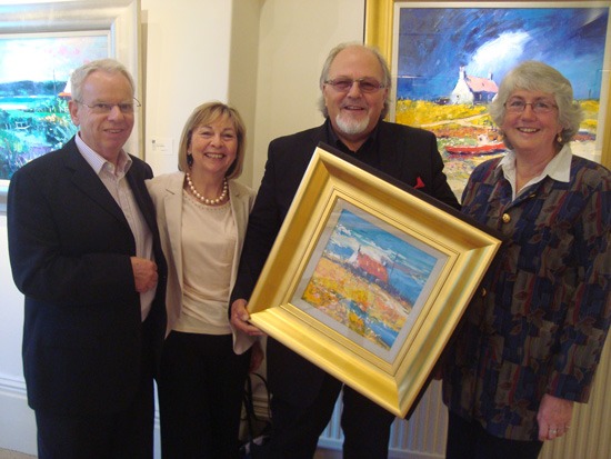 (from left) Ian and Shirley Walker, of Walker Galleries; artist John Lowrie Morrison OBE; and Anne Smyth, founding Director of the Carers' Resource