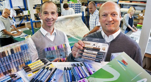 (Left to right) GraphicsDirect.co.uk directors Paul Hawkridge and Chris Booth at the firm’s Tockwith warehouse