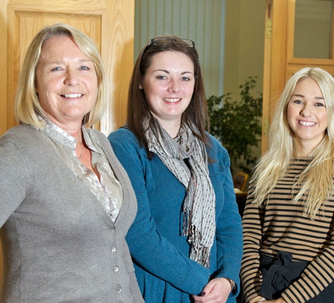 CNG Director (HR) Pam Gibson with some of the new starters, Gemma Barker and Amy Collins.