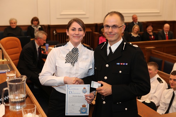 Charlie Rankcom with Assistant Chief Constable Iain Spittal Charlie Rankcom with Assistant Chief Constable Iain Spittal