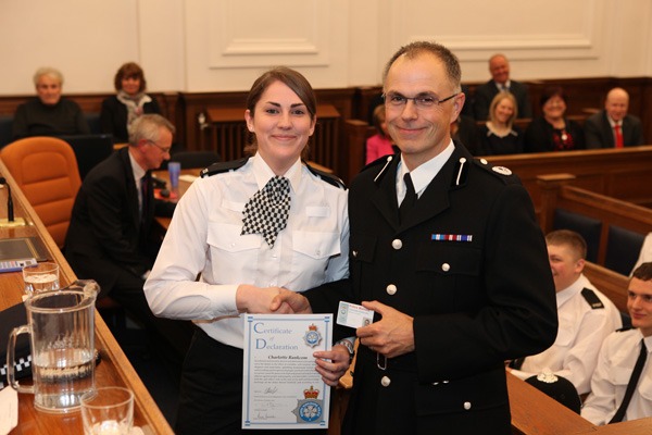 Charlie Rankcom with Assistant Chief Constable Iain Spittal